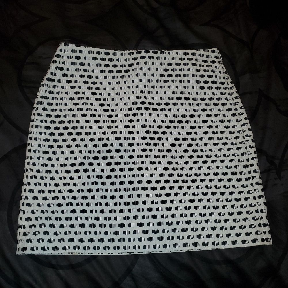 Ann Taylor Loft Black and White Mini Skirt